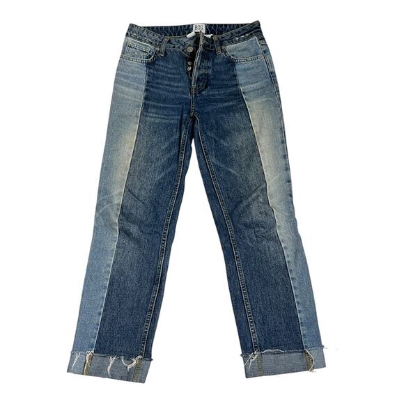 BDG Urban Outfitters Jeans Women's W25 L32 Patchwork Blue Jessye Straight Leg - Picture 1 of 6